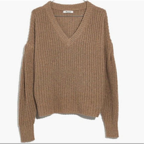 Madewell Sweaters - Madewell Wool Silk Pleat-Sleeve Pullover Sweater